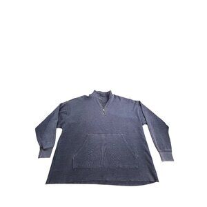 Aerie Womens Large Half-Zip Pullover Lightweight Sweatshirt Kangaroo Pocket